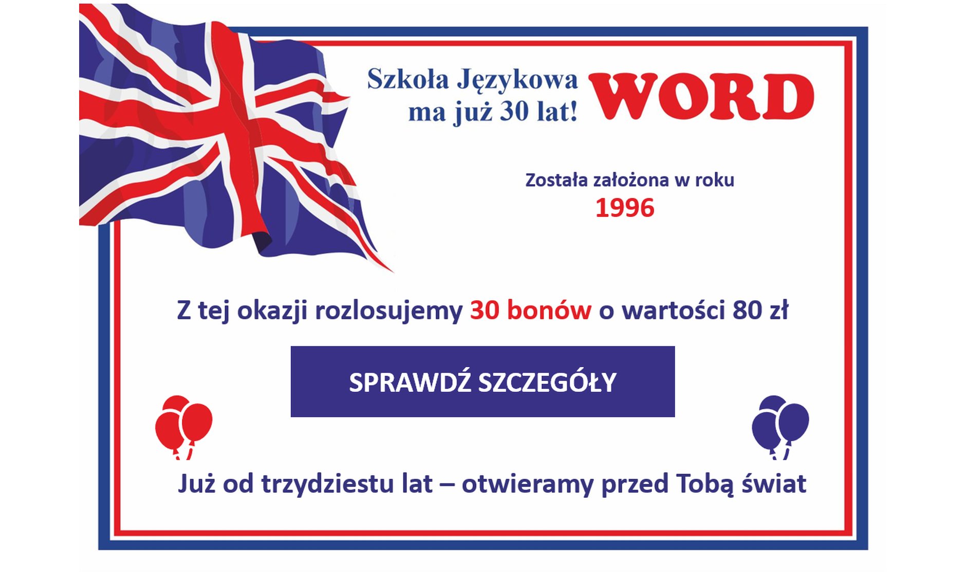 30 bonów na 30. urodziny Szkoły Word