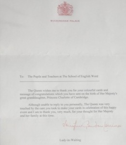 List od królowej Elżbiety II - czerwiec 2015