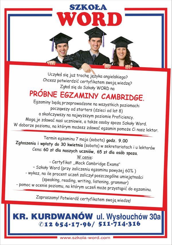 Próbne egzaminy Cambridge