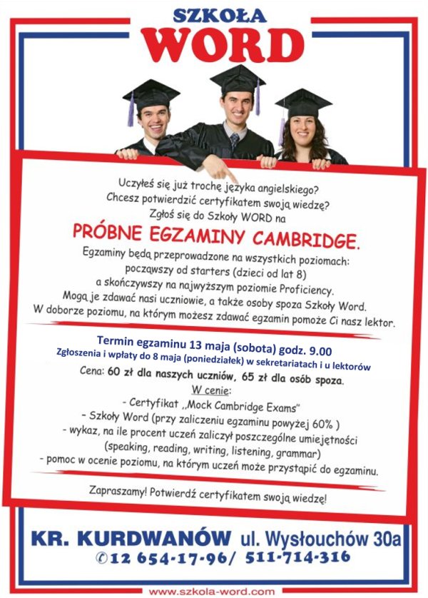 Próbne egzaminy Cambridge