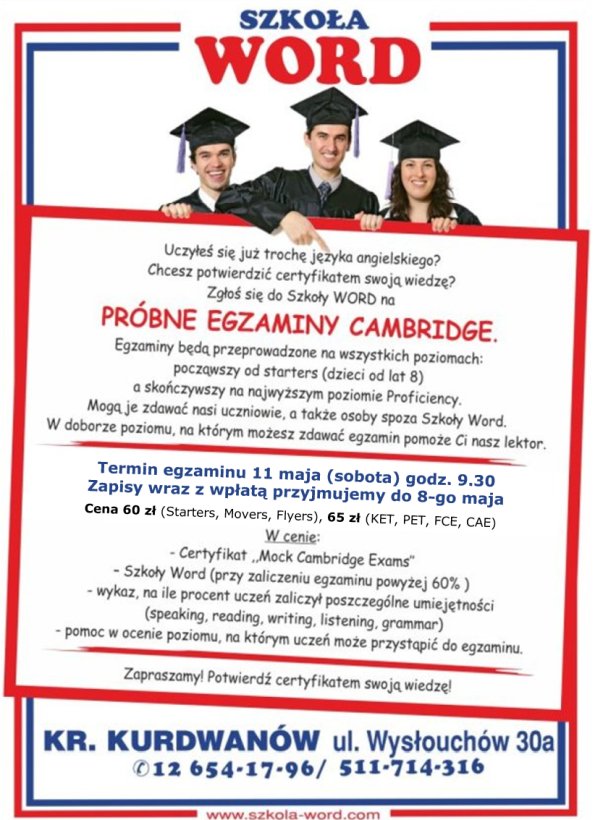 Próbne egzaminy Cambridge