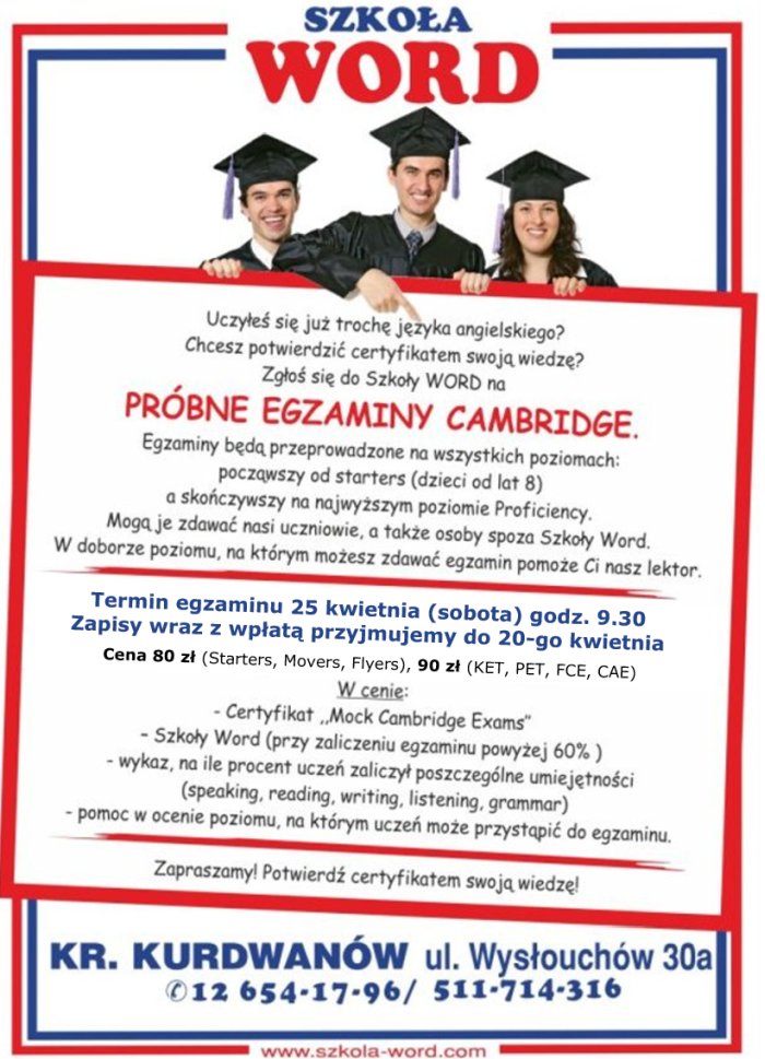 Próbne egzaminy Cambridge 2026