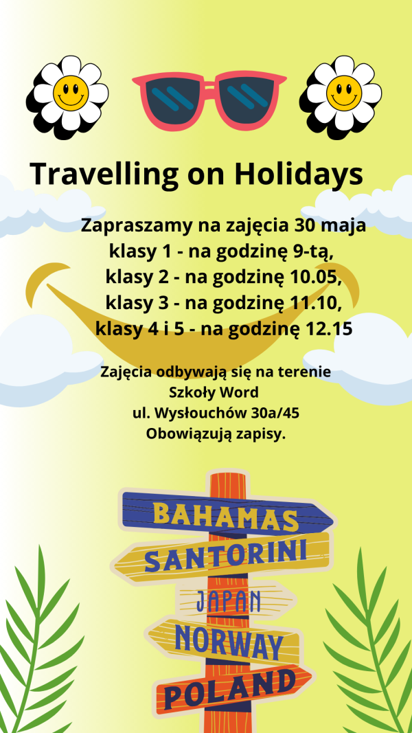 Travelling on holiday!
